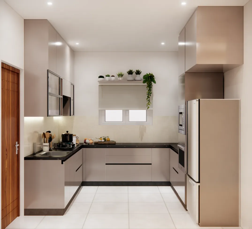 Modern modular kitchen in a Hyderabad apartment